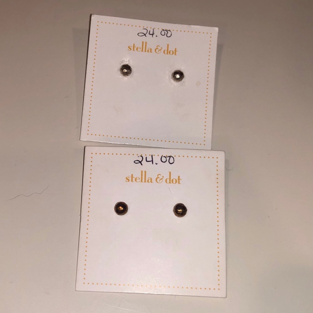 Hammered Gold and Silver Stud Earrings